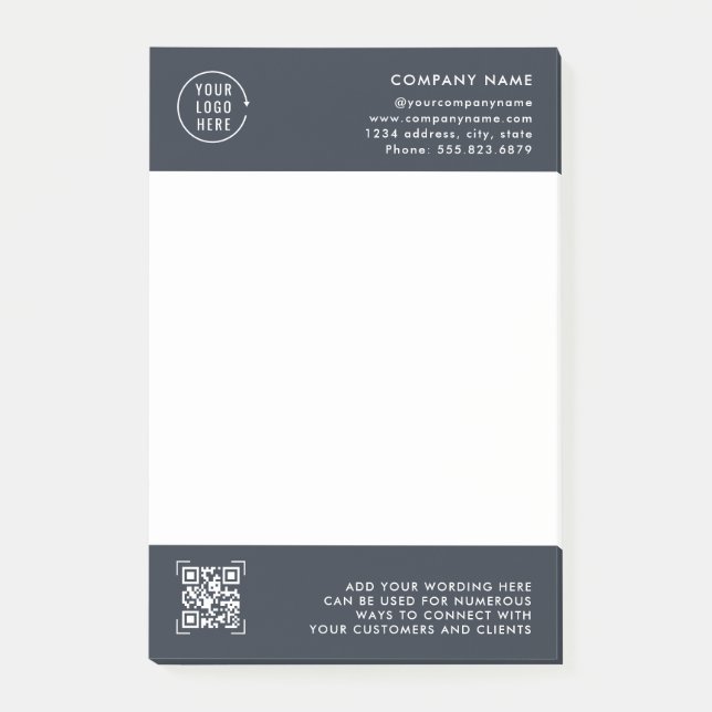 QR-Code-Scan | Professionelles Geschäftslogo  Post-it Klebezettel (Vorderseite)