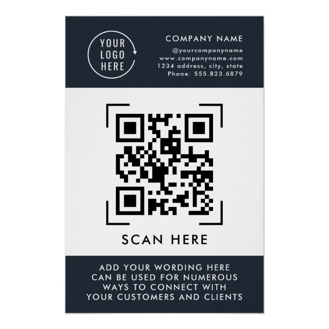 QR-Code-Scan | Professionelles Geschäftslogo Poster (Vorderseite)