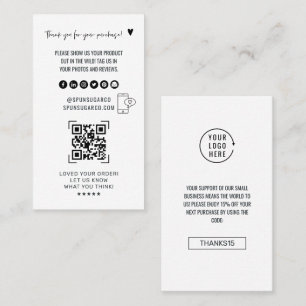 QR Code Scan Review Us Vielen Dank Visitenkarte