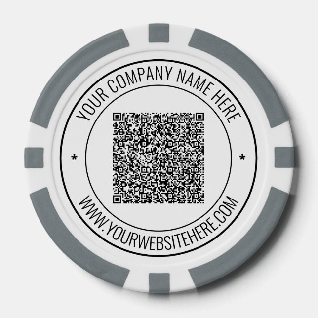 QR-Code-Scan- und benutzerdefinierte Text-Geschäft Pokerchips (Vorderseite)