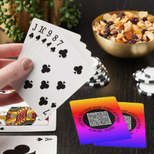 QR-Code-Scan und benutzerdefinierte Textausgabekar Spielkarten