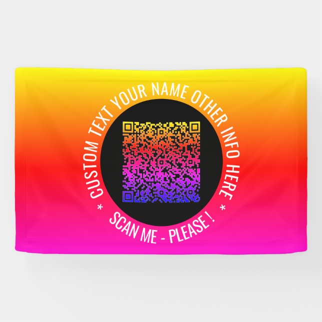 QR-Code-Scan und benutzerdefinierter Text-Banner Banner (Horizontal)