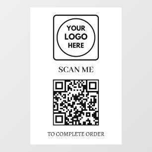 QR-Code-Scan zum Bestellen Anzeige des Firmenlog Fensteraufkleber