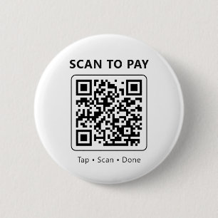 QR-Code-Scan zum Bezahlen Minimalistisches Weiß Pr Button