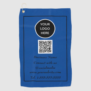 QR Code Scannable Blue Beruflich Golfhandtuch