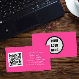 QR Code Scannable Pink Magenta Visitenkarte