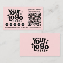 QR-Code Scannable Social Media Pink Business-Logo