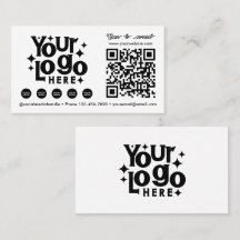 QR-Code Scannable Social Media White Business-Logo