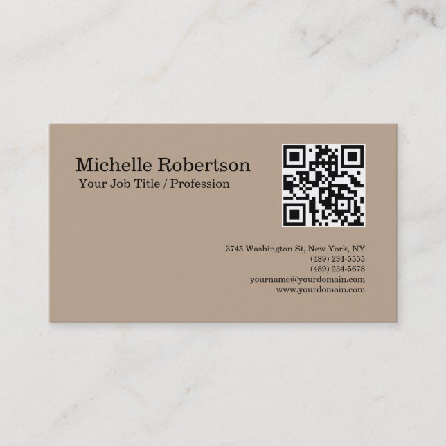 QR-Code scannbar Minimalistisch anpassbar Visitenkarte (Vorderseite)