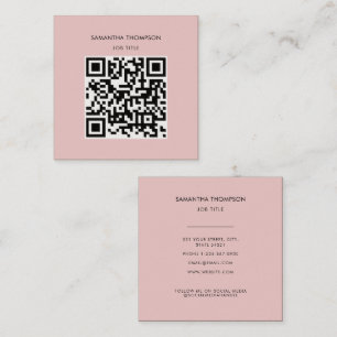 QR-Code scannbar Modern Professionell Rosé Quadratische Visitenkarte