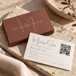 QR-Code scannbares professionelles Monogramm Moder Visitenkarte
