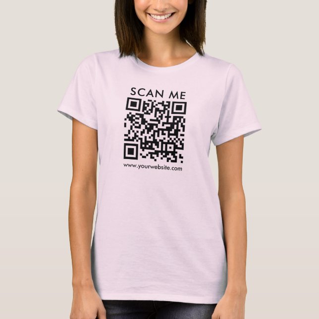 QR-Code scannen Mäuse doppelseitig blassrosa T-Shirt (Vorderseite)