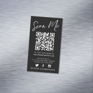 Qr-Code scannen Schwarz-Monoton einfache soziale Magnetische Visitenkarte