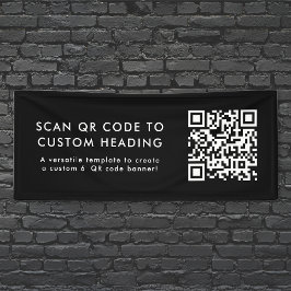 QR-Code | Scannen Sie mich Moderne stilvolle Black Banner