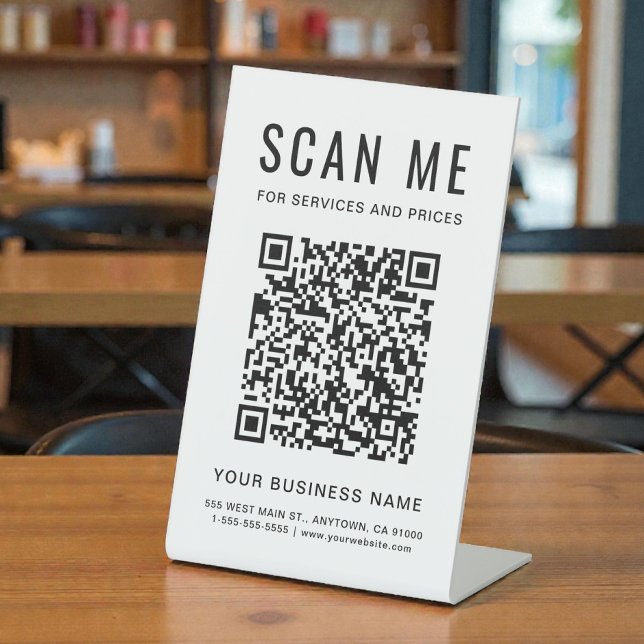 QR-Code scannen Sockelschild (Scan Me QR Code Pedestal Sign)