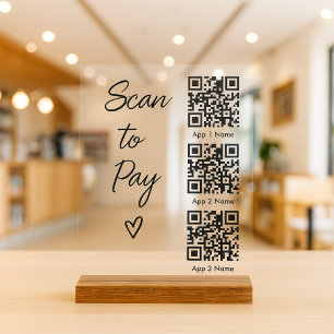 QR-Code scannen, um für digitales Geschäftszahlung Acrylschild