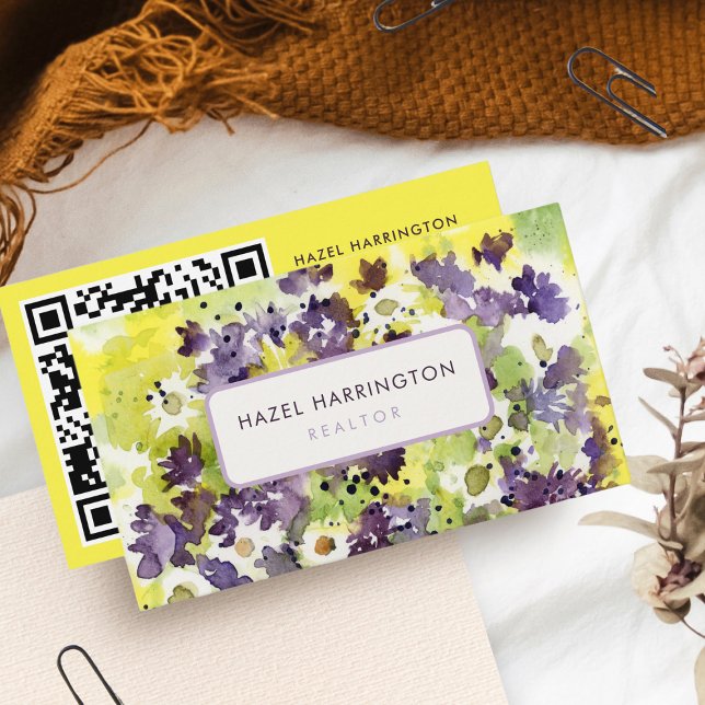 QR-Code Scannierbare Abstrakte Wasserfarben Visitenkarte (Von Creator hochgeladen)