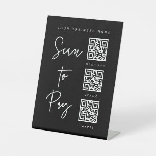 QR-Code Schild Minimal Bar Valet Geschäft Hochzeit