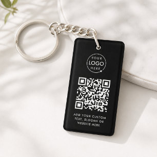 QR-Code-Schlüsselanhänger   Modernes Schwarz Firme Schlüsselanhänger