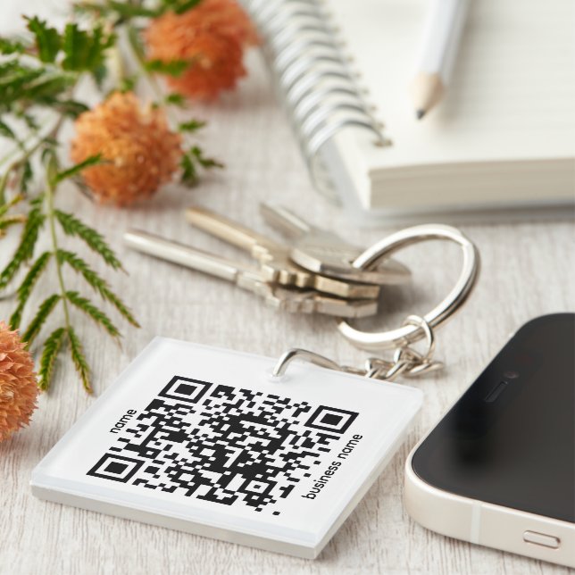 QR-Code-Schlüsselanhänger Schlüsselanhänger (Vorderseite rechts)