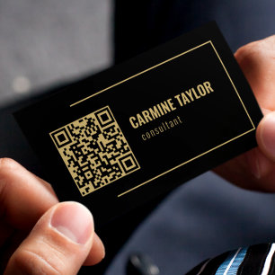 QR-Code schwarz-goldener Berater Visitenkarte