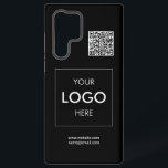 QR-Code Schwarz Samsung Galaxy Hülle<br><div class="desc">Ihr Logo und QR-Code</div>