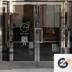 QR-Code Schwarz Weiß Benutzerdefiniertes Logo Kont Fensteraufkleber