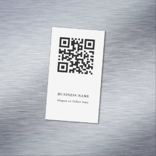 QR Code Schwarz/Weiß einfach Magnetische Visitenkarte