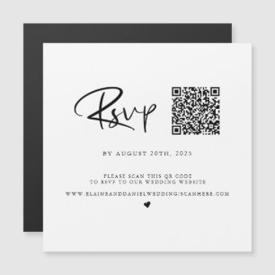 QR-Code Schwarz-Weiß-Foto-RSVP-Karte Magnetkarte
