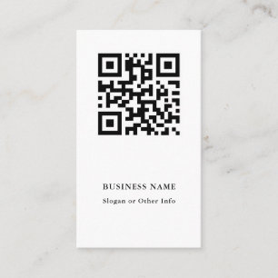 QR Code Schwarz-Weiß-Moderne Visitenkarte