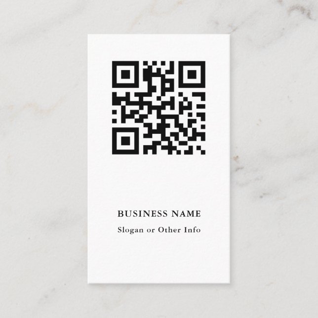 QR Code Schwarz-Weiß-Moderne Visitenkarte (Vorderseite)