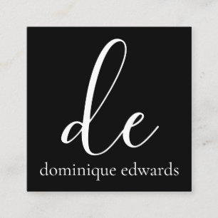 QR-Code Schwarz-weiß Monogramm Moderne Schönheit Quadratische Visitenkarte