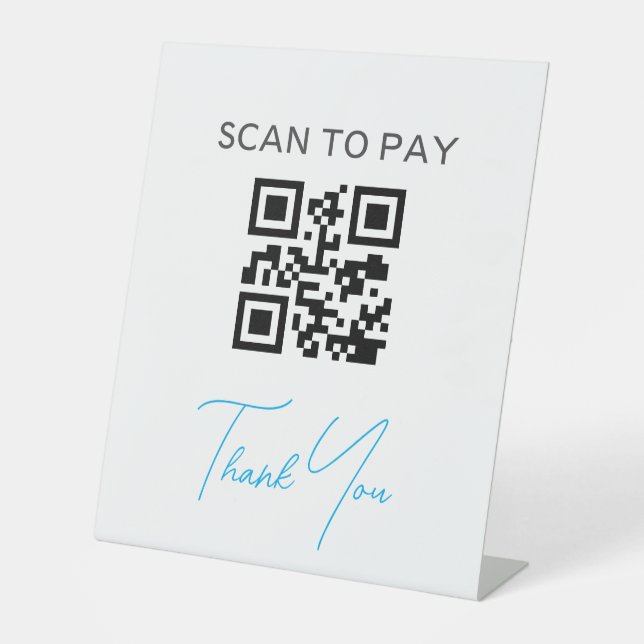 QR-Code Schwarz-weiße, berührungslose, scannable B Sockelschild (Vorderseite)