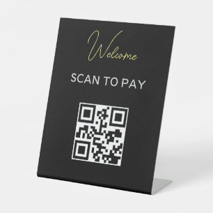 QR-Code Schwarz-weiße, berührungslose, scannable B Sockelschild