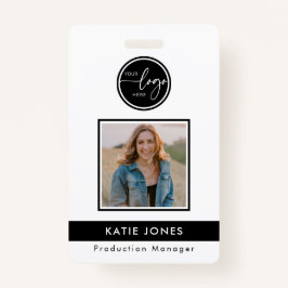 QR-Code Schwarz-weiße Logo-Mitarbeiter-Foto-ID Ausweis