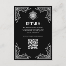 QR Code Schwarze Minimale Hochzeitdetails Begleitkarte