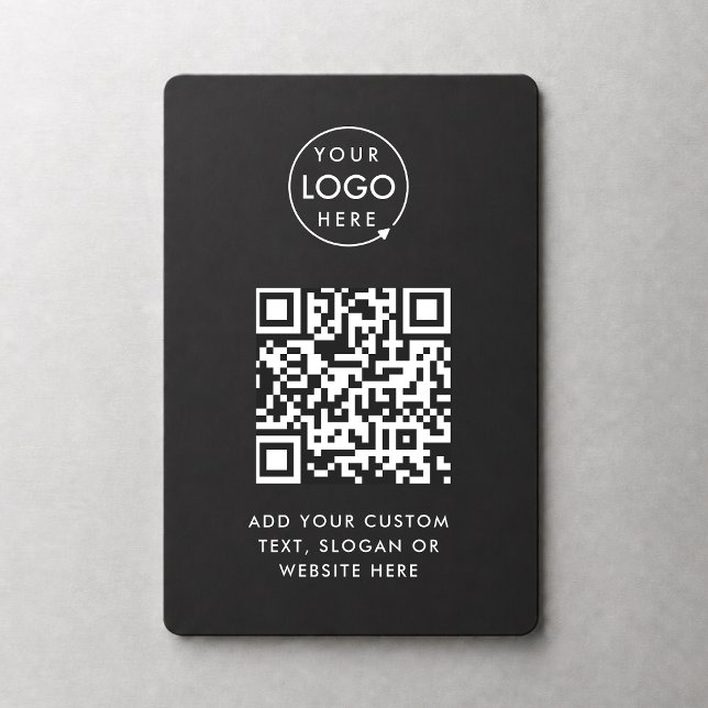 QR-Code | Schwarzes Geschäftslogo Professionell Mo Magnet (Von Creator hochgeladen)