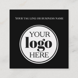 QR-Code Schwarzes Logo Einfach weiß Quadratische Visitenkarte