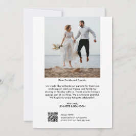 QR-Code Script Modernes Wedding Foto Vielen Dank Dankeskarte