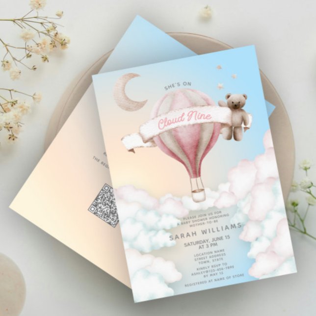 QR Code Sie ist auf Cloud Nine Dreamy Baby Shower Einladung (Von Creator hochgeladen)