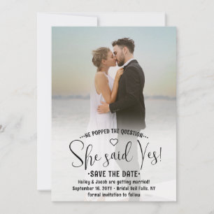 QR-Code Sie sagte Ja! Hochzeit Verlobung 2 Fotos Save The Date