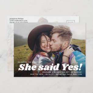 QR Code Sie sagte ja! Hochzeitssachen speichern de Ankündigungspostkarte