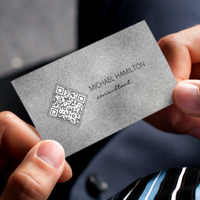 QR-Code Silber-Schimmer Visitenkarte (Von Creator hochgeladen)