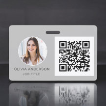 QR Code Silver Gray Foto Business Card