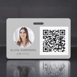 QR Code Silver Gray Foto Business Card Ausweis