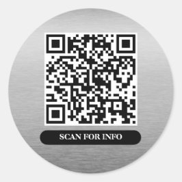 QR-Code Silver Platinum Einzigartiger Beruflicher  Runder Aufkleber