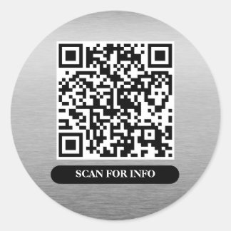 QR-Code Silver Platinum Einzigartiger Beruflicher Runder Aufkleber