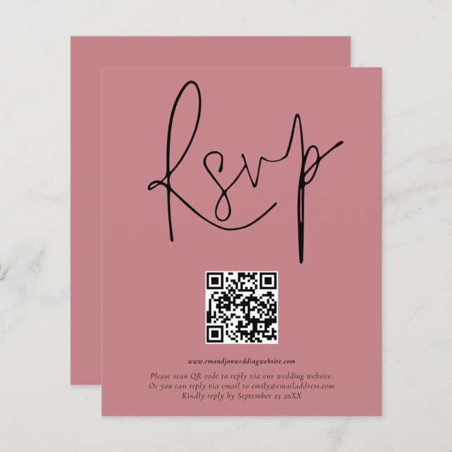 QR Code Skript Hochzeit Dusty Rose UAWG (Vorne/Hinten)