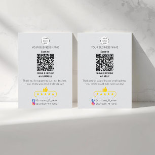 QR-Code Small Business Bewertung GOOGLE und YELP Visitenkarte