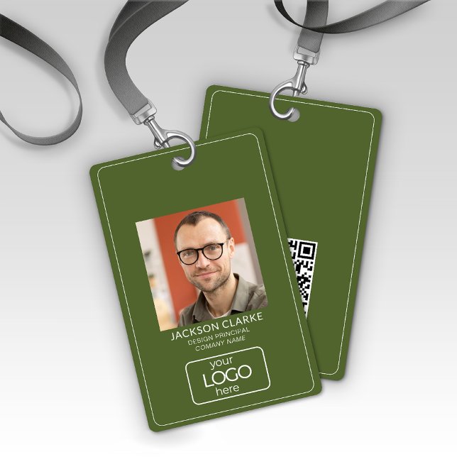 QR Code Smart Contact: Olive Green Business ID Ausweis (Von Creator hochgeladen)
